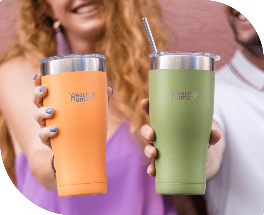 HH Colored Bottles in Orange and Pastel Green