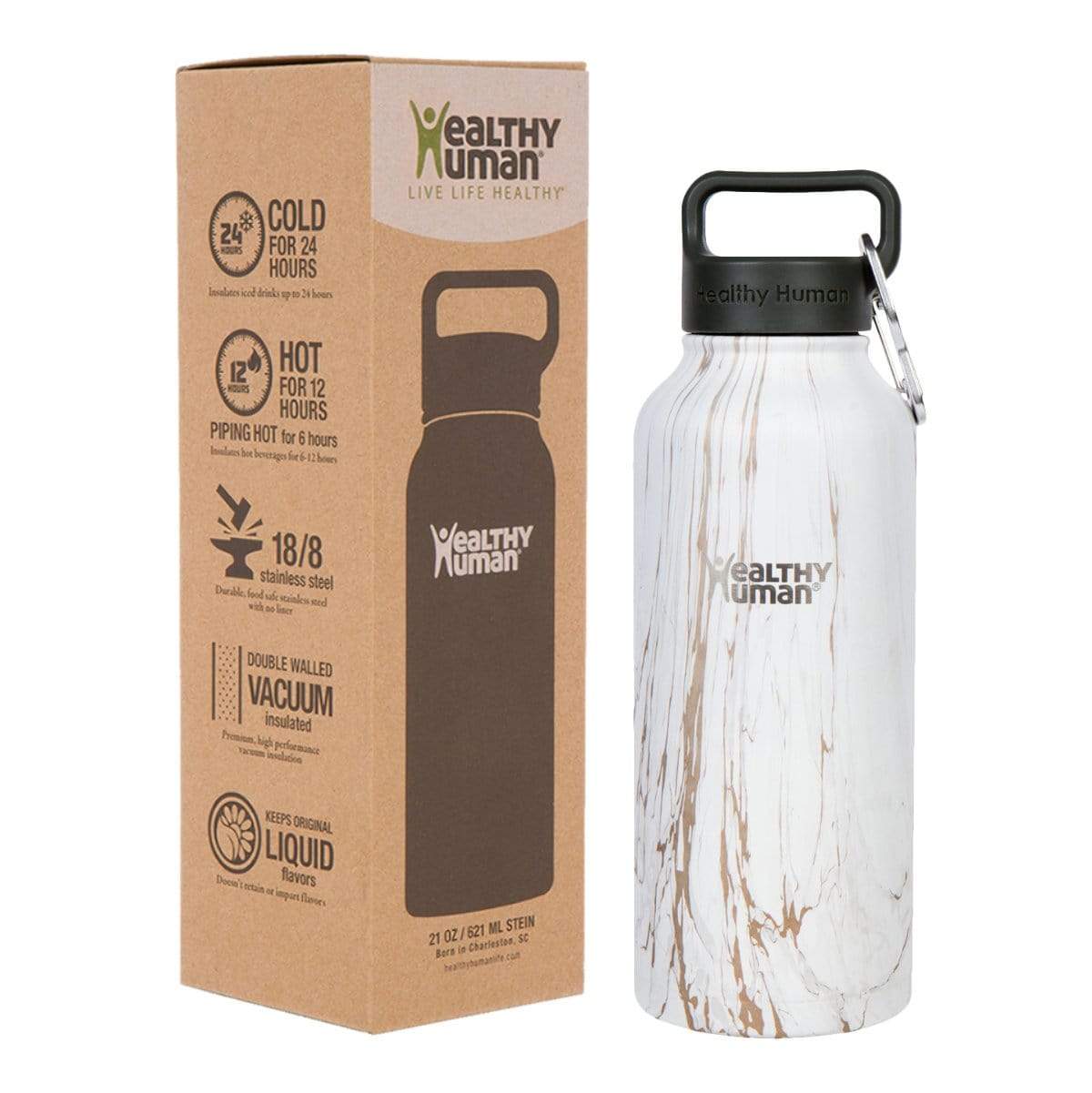 40oz Stainless Steel Water Bottle - Healthy Human
