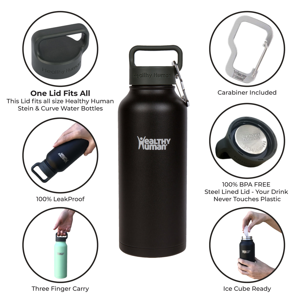 The Stein Water Bottle in Slate Gray, 32 oz