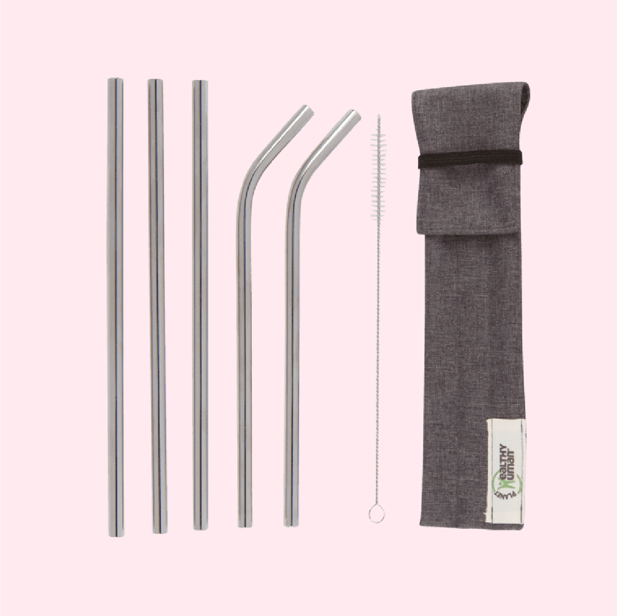 Flexible Stainless Steel Straws 26 inch Pack of 5 : extra long