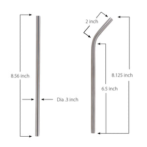 Stainless Steel Straws with Travel Case, Set of 5