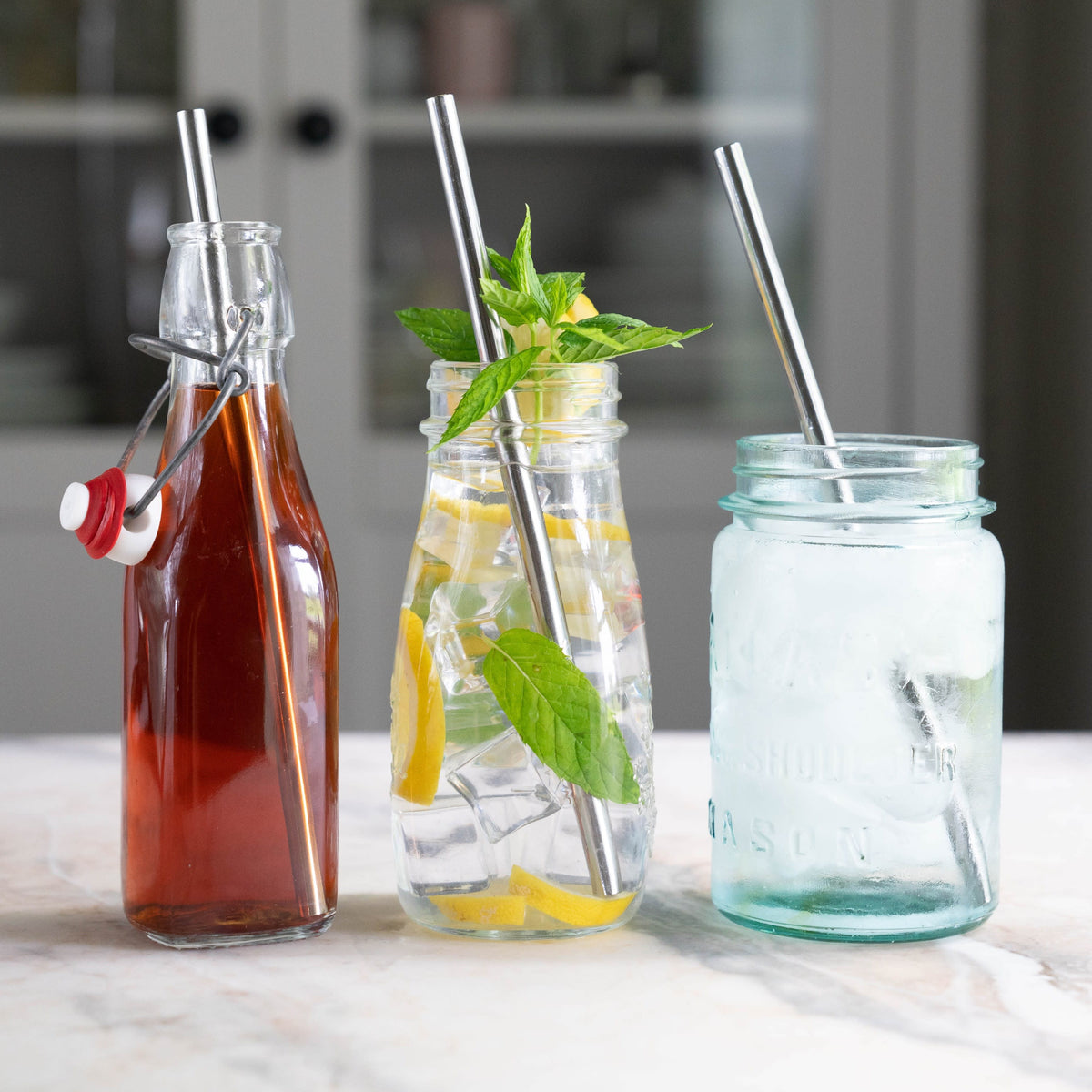 Stainless Steel Straws, Set of 3