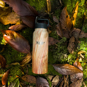 The Stein Water Bottle in Natural Wood, 21 oz