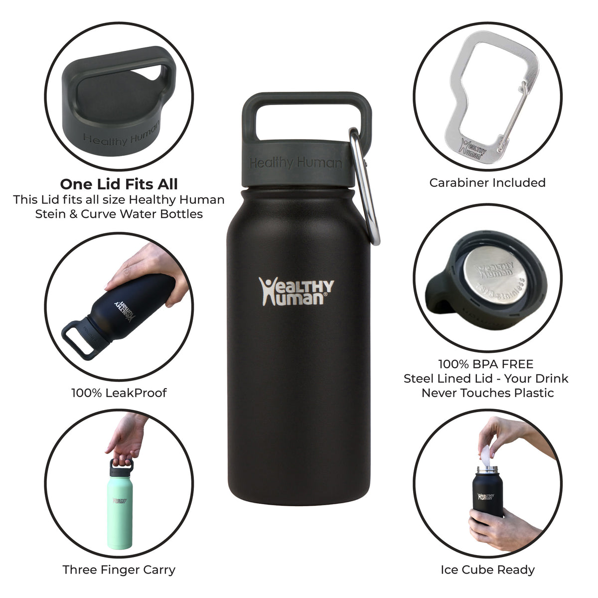 The Stein Water Bottle in Stone White, 16 oz