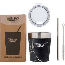 Load image into Gallery viewer, 12oz Large Stainless Steel Tumbler &amp; Straw - Healthy Human
