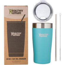 Load image into Gallery viewer, 20oz Large Stainless Steel Tumbler &amp; Straw - Healthy Human
