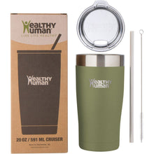 Load image into Gallery viewer, 20oz Large Stainless Steel Tumbler &amp; Straw - Healthy Human
