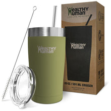 Load image into Gallery viewer, 20oz Large Stainless Steel Tumbler &amp; Straw - Healthy Human
