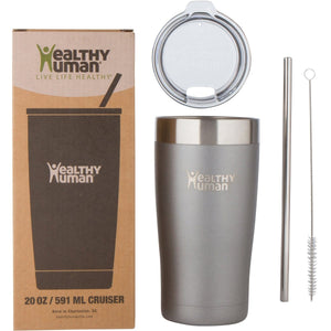 20oz Large Stainless Steel Tumbler & Straw - Healthy Human
