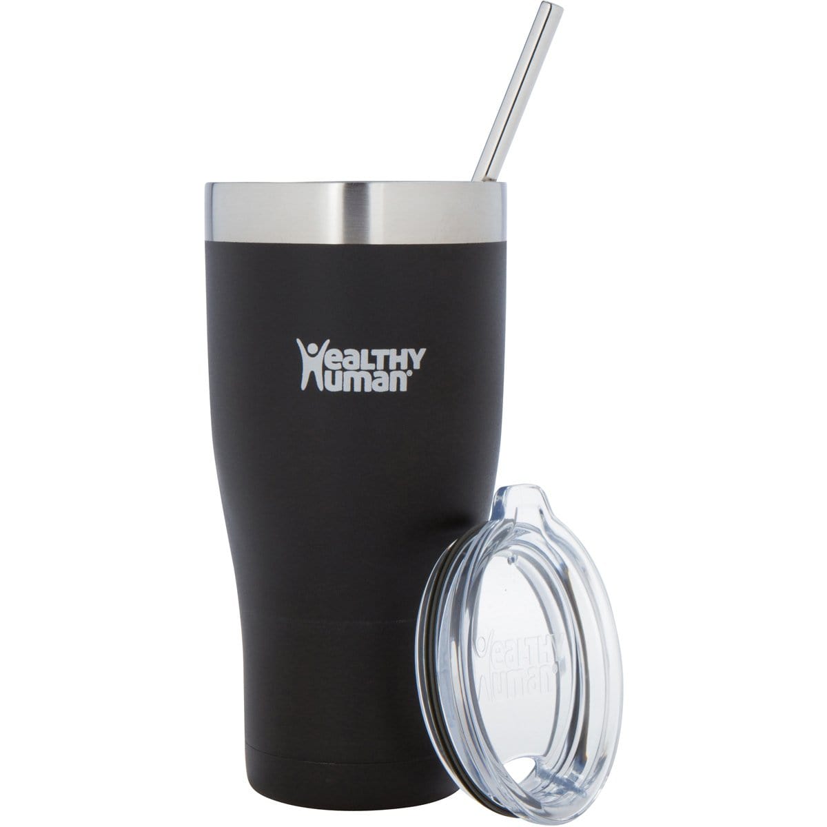 Healthy Human 32 Oz Tumbler Travel Cruiser Cup with Straw, Pure Black