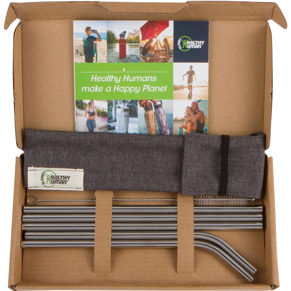 5-Piece Metal Straw Set With Pouch & Brush - Zero Waste Outlet