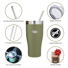 Load image into Gallery viewer, 32oz Large Stainless Steel Tumbler &amp; Straw - Healthy Human
