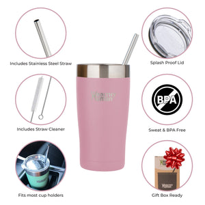 20oz Large Stainless Steel Tumbler & Straw - Healthy Human
