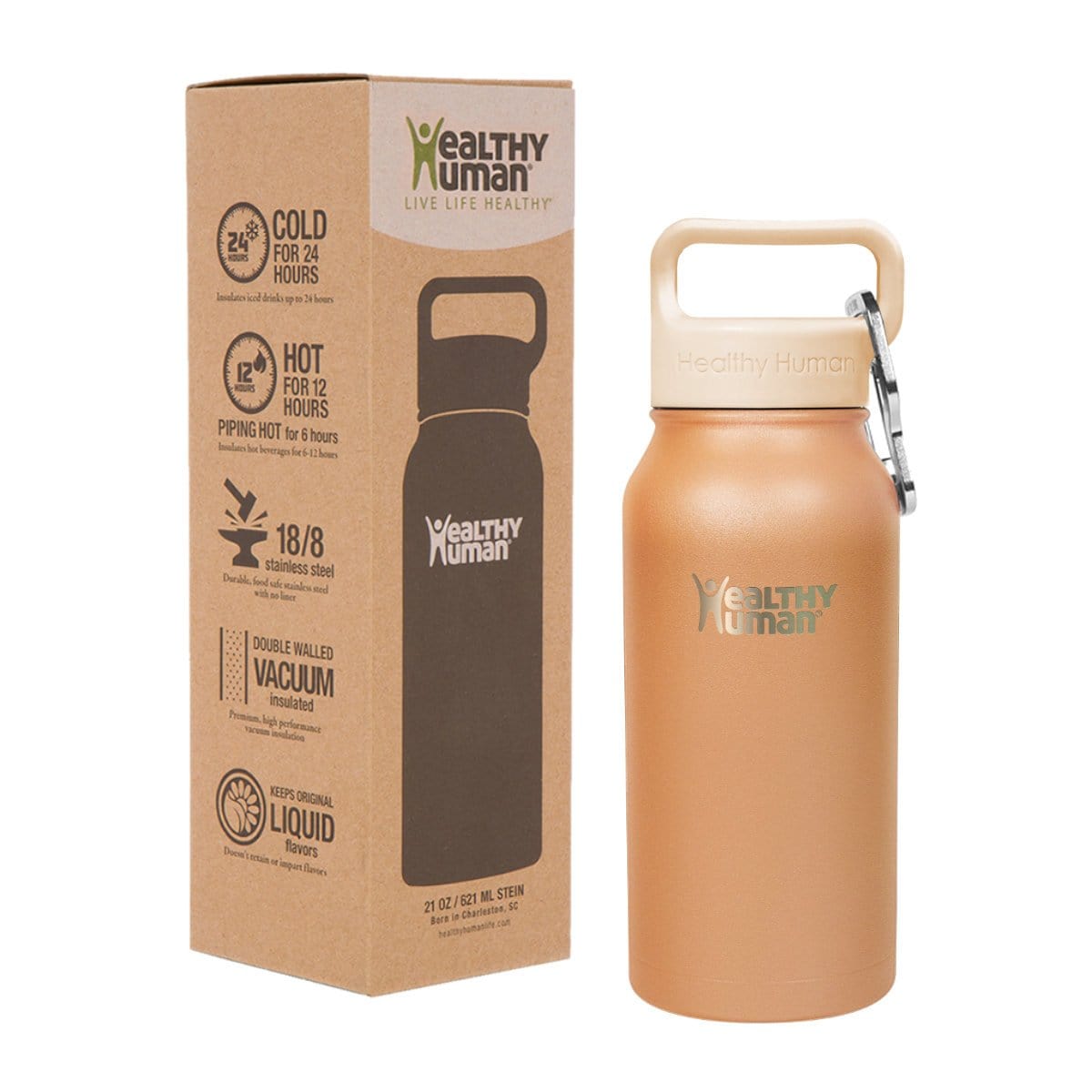 16oz Stainless Steel Water Bottle Healthy Human